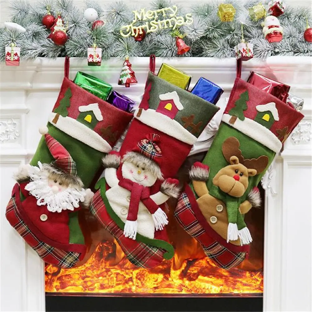 christmas socks gift bag decoration props xmas old man snowman