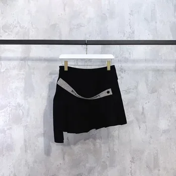 AAW069 Rhinestone Letters Logo High Waist Skirt Irregular Pleated Skirt A2
AAW069 Rhinestone Letters Logo High Waist Skirt Irregular Pleated Skirt A2