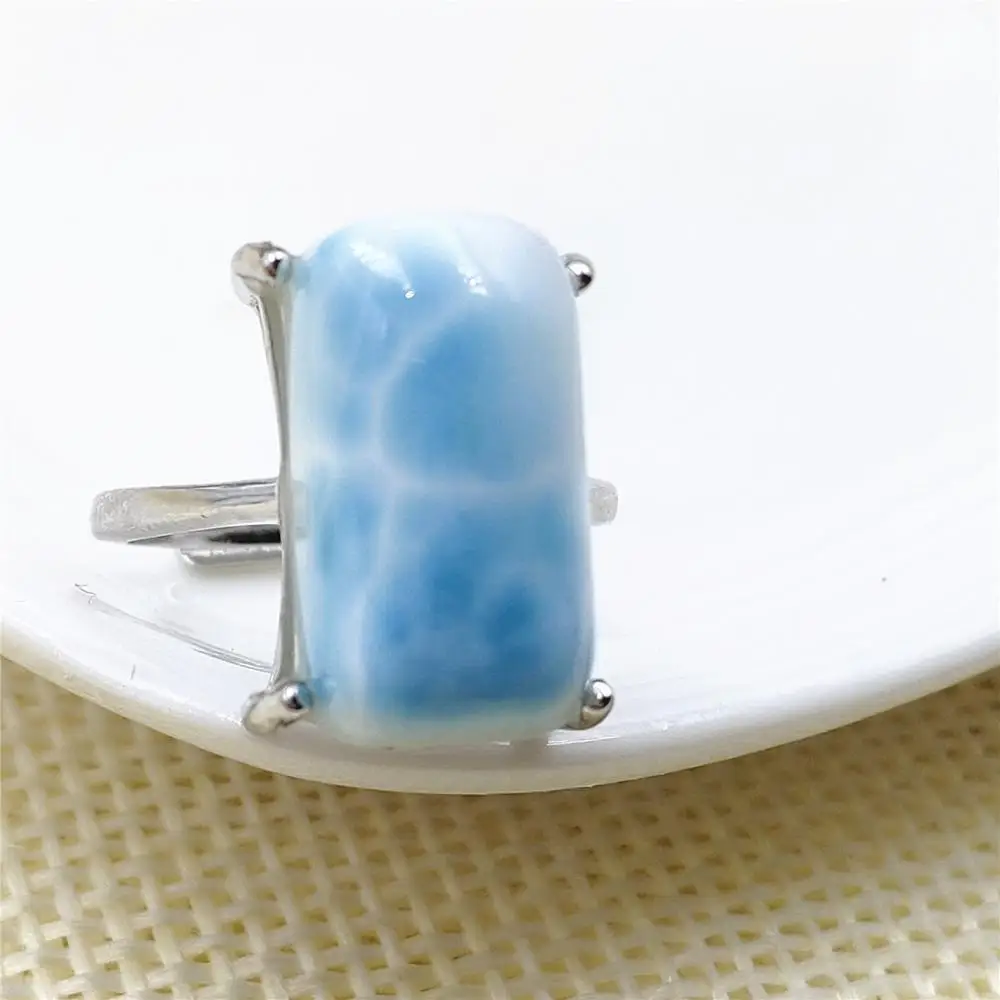 From Dominia Namibia Natural Larimar Blue Adjustable Ring 16x10mm Rectangle Water Pattern Oval 925 Sterling Silver AAAAAA
From Dominia Namibia Natural Larimar Blue Adjustable Ring 16x10mm Rectangle Water Pattern Oval 925 Sterling Silver AAAAAA