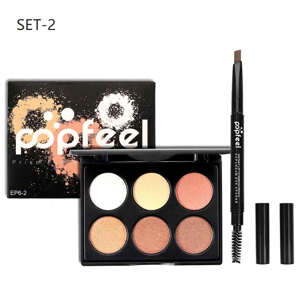 POPFEEL 6 Color Eyeshadow Palette Long Lasting Matte Eyeshadow + Eyebrow Pencil Natural Eyebrow Makeup Waterproof Shadow Kit #02
POPFEEL 6 Color Eyeshadow Palette Long Lasting Matte Eyeshadow + Eyebrow Pencil Natural Eyebrow Makeup Waterproof Shadow Kit #02