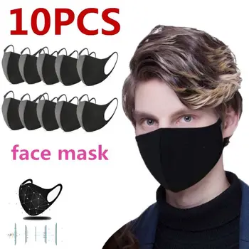 10pcs men women Fashion Black Mask Washable elastic Earloop Face Breathing Mask Reusable Anti Dust
10pcs men women Fashion Black Mask Washable elastic Earloop Face Breathing Mask Reusable Anti Dust