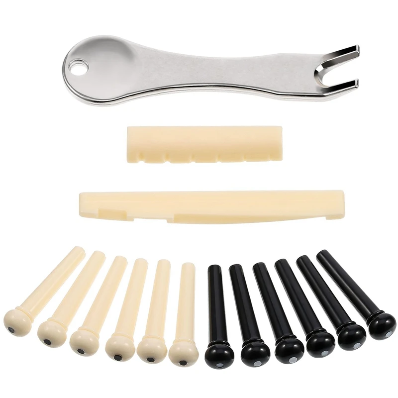 Acoustic Guitar Bridge Pins Puller Pulling Remover Extractor Tool with Guitar Saddle Nut and 12 Pack Guitar Bridge Pins
Acoustic Guitar Bridge Pins Puller Pulling Remover Extractor Tool with Guitar Saddle Nut and 12 Pack Guitar Bridge Pins