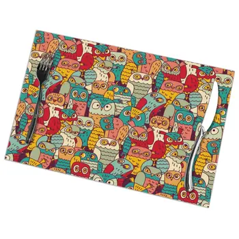Set of 6 Funny Owls Group Color Seamless Pattern Placemats for Dining Table Place Mat in Kitchen Accessories Cup Wine Mat
Set of 6 Funny Owls Group Color Seamless Pattern Placemats for Dining Table Place Mat in Kitchen Accessories Cup Wine Mat