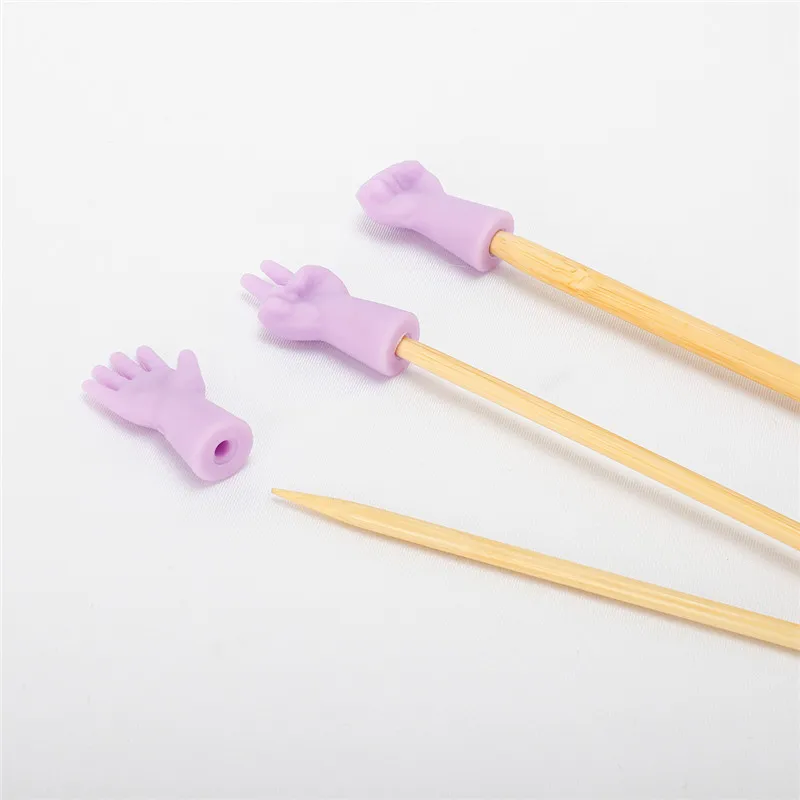 6Pcsbag Knitting Needles Point Protectors Mix Shaped Needle Tip Stopper Cover Accessories for Knitting and Sewing Accessories (9)