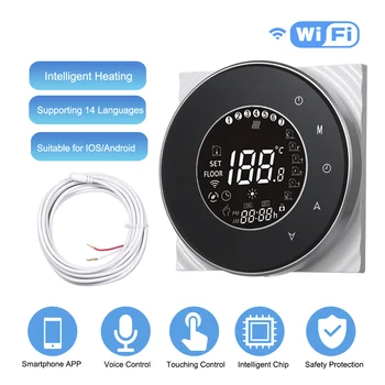 16A 95~240V Smart Electric Heating Thermostat with Touchscreen LCD Display Weekly Programmable Room Temperature Controller
16A 95~240V Smart Electric Heating Thermostat with Touchscreen LCD Display Weekly Programmable Room Temperature Controller