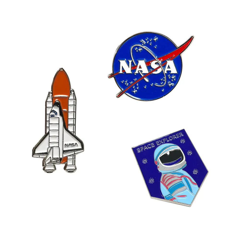 Astronaut And Rocket Hard Enamel Lapel Pin Badge Brooch | Украшения и аксессуары