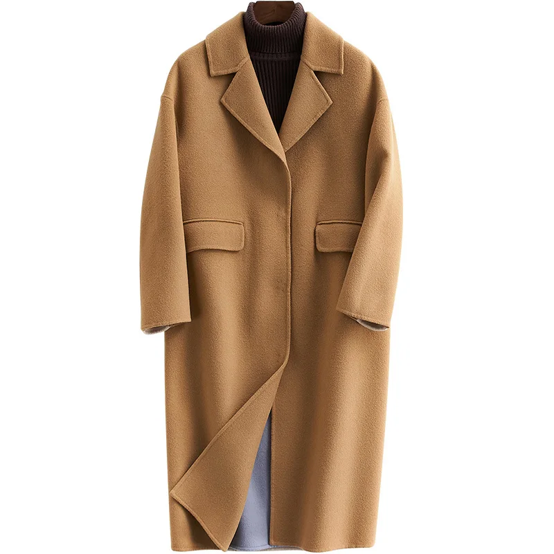 2020 New Pure Two-sided Wool Cashmere Overcoat Woman Hertz Basis Width Loose Coat 
2020 New Pure Two-sided Wool Cashmere Overcoat Woman Hertz Basis Width Loose Coat