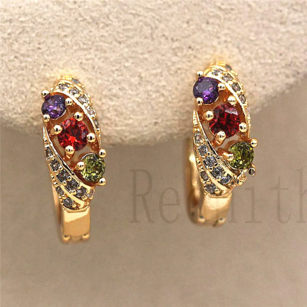 New Bohemian Statement Earrings Gold Filled Rainbow Zircon Hollow Hoop Earring Luxury Jewelry for Party Wedding Anniversary Gift 
New Bohemian Statement Earrings Gold Filled Rainbow Zircon Hollow Hoop Earring Luxury Jewelry for Party Wedding Anniversary Gift