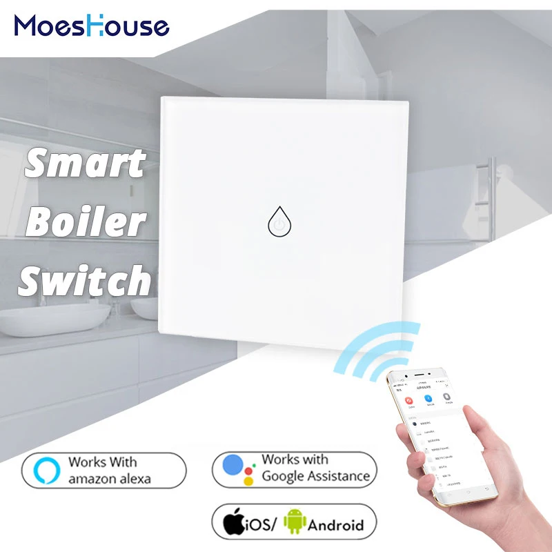 WiFi Smart Boiler Switch Water Heater Smart Life Tuya APP Remote Control Amazon Alexa Echo Google Home Voice Control Glass Panel
WiFi Smart Boiler Switch Water Heater Smart Life Tuya APP Remote Control Amazon Alexa Echo Google Home Voice Control Glass Panel