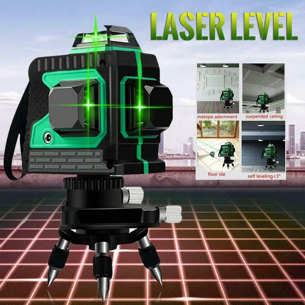 Laser Level 8 12 Lines 360° Recharge 3D Self-Leveling line Laser Horizontal Vertical Cross Green red Laser Beam Line Waterproof
Laser Level 8 12 Lines 360° Recharge 3D Self-Leveling line Laser Horizontal Vertical Cross Green red Laser Beam Line Waterproof