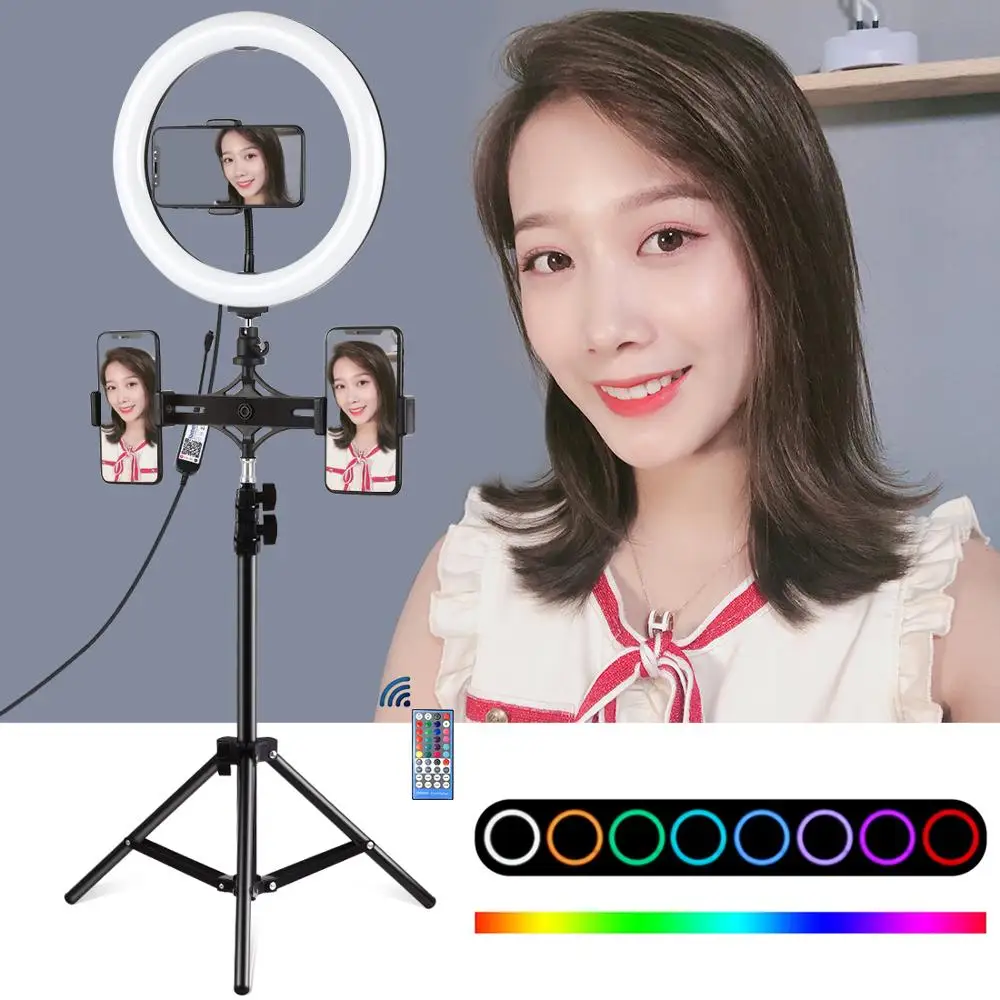 11.8 inch RGBW Dimmable LED Ring Light Kits Vlogging Photography bluetooth APP Remote Control LED Light for Youtube Live Stream
11.8 inch RGBW Dimmable LED Ring Light Kits Vlogging Photography bluetooth APP Remote Control LED Light for Youtube Live Stream