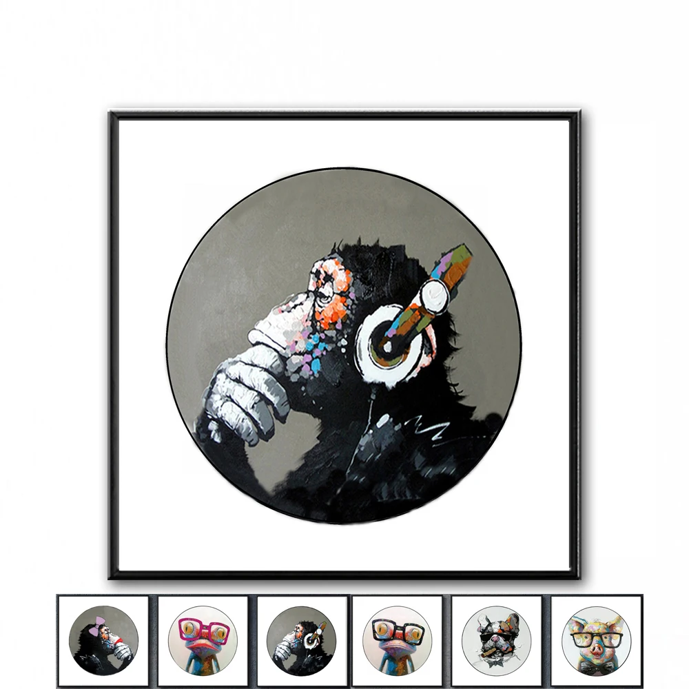 Oil Painting hand painted Cartoon on Canvas Abstract Animal Wall Art for Home Decoration Happy chimpanzee NEW 2020033002
Oil Painting hand painted Cartoon on Canvas Abstract Animal Wall Art for Home Decoration Happy chimpanzee NEW 2020033002