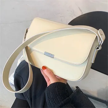 

Classic White Shoulder Bags for Women 2020 Pu Leather Handbags Square Flip Messenger Bag Portable Flap Ladies Satchels Sac Bolsa