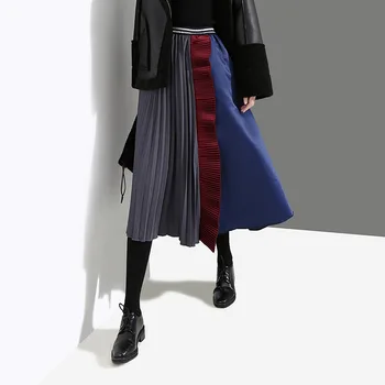Loose High-Waisted Pleated Dress Over The Knee Street Style Polyester Have Personality Hit Color Splice Dresses With Folds
Loose High-Waisted Pleated Dress Over The Knee Street Style Polyester Have Personality Hit Color Splice Dresses With Folds