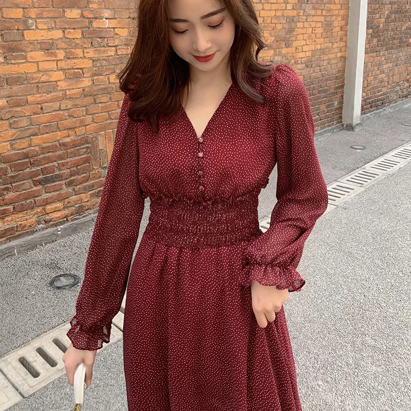 2020 Spring New Style French Waist Hugging Base Slimming Skirt Polka Dot Chiffon Dress Spring WOMEN'S Dress
2020 Spring New Style French Waist Hugging Base Slimming Skirt Polka Dot Chiffon Dress Spring WOMEN'S Dress