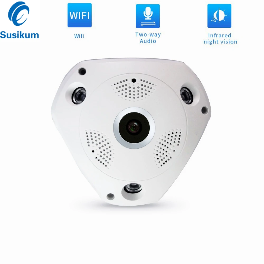 Panoramic Wifi Camera Indoor 960P Two ways AUDIO IR Night Vision 1.56mm Lens 360 Degree VR Wireless Camera
Panoramic Wifi Camera Indoor 960P Two ways AUDIO IR Night Vision 1.56mm Lens 360 Degree VR Wireless Camera