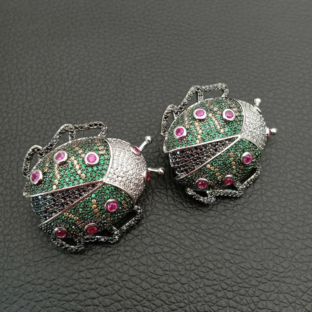2pcs Cubic Zircon Micro pave beetle fixed interlayer clasp clip double connector DIY Jewelry Findings
2pcs Cubic Zircon Micro pave beetle fixed interlayer clasp clip double connector DIY Jewelry Findings