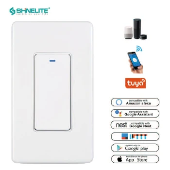 US Smart Wifi Light Switch , 1 gang Push Button Wall Switch Tuya app 100-240V, Works with Alexa and Google Home
US Smart Wifi Light Switch , 1 gang Push Button Wall Switch Tuya app 100-240V, Works with Alexa and Google Home