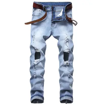 2020 AUTUMN Spring Men's Ripped Print Street HIP HOP Punk Stretch Bike Jeans Trendy Holes Straight Denim Trouers
2020 AUTUMN Spring Men's Ripped Print Street HIP HOP Punk Stretch Bike Jeans Trendy Holes Straight Denim Trouers