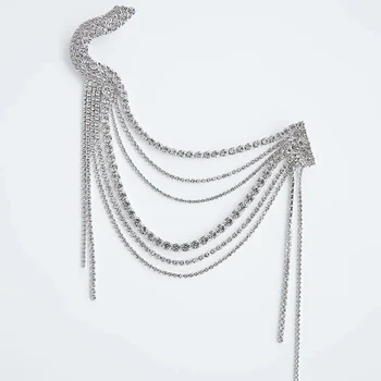 ZA Brooch Female Statement Fashion Silver Color Metal Bling Rhinestone Long Chain Tassel Big Brooches For Women Party Jewelry
ZA Brooch Female Statement Fashion Silver Color Metal Bling Rhinestone Long Chain Tassel Big Brooches For Women Party Jewelry