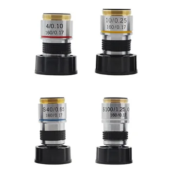 4Pcs 185 Microscope Objective 4X 10X 40X 100X Achromatic Objective Biological Microscope Parts Accessories
4Pcs 185 Microscope Objective 4X 10X 40X 100X Achromatic Objective Biological Microscope Parts Accessories