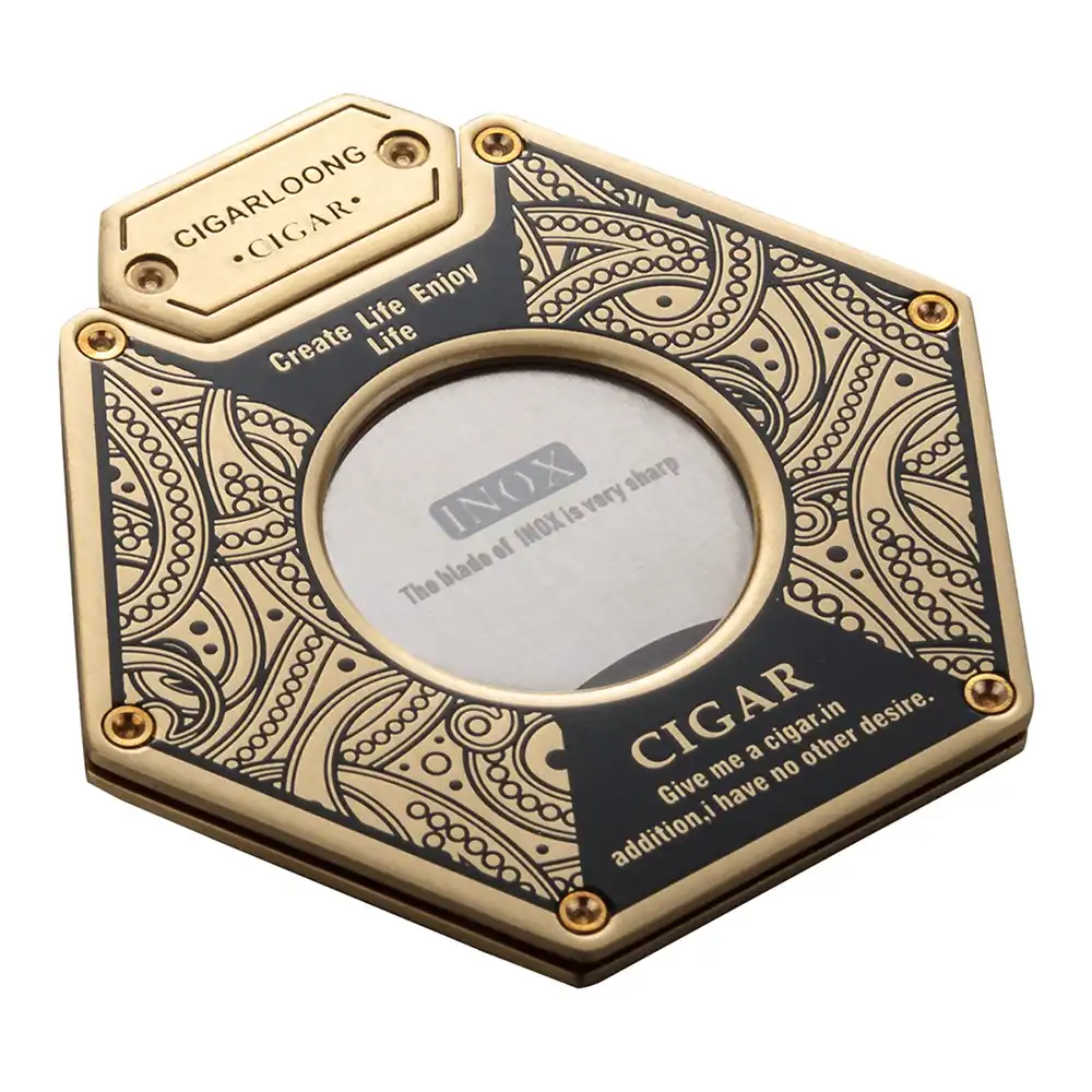 thin stainless steel metal classic cigar cutter with gift bo