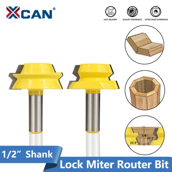 XCAN Lock Miter Router Bit 12.7mm Shank 22.5 Degree Joint Milling Cutter Set Carbide Woodworking Milling Bit
XCAN Lock Miter Router Bit 12.7mm Shank 22.5 Degree Joint Milling Cutter Set Carbide Woodworking Milling Bit