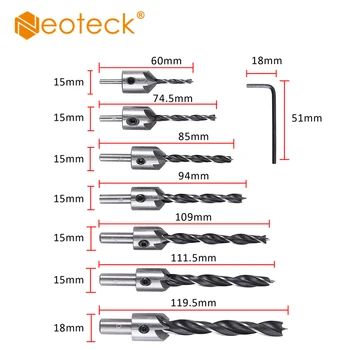 Neoteck 7 Pcs New High Quality Woodworking chamfer 5 Flute HSS Countersink Drill Bit Set Reamer L-Wrench Drill Bit Set Reamer
Neoteck 7 Pcs New High Quality Woodworking chamfer 5 Flute HSS Countersink Drill Bit Set Reamer L-Wrench Drill Bit Set Reamer