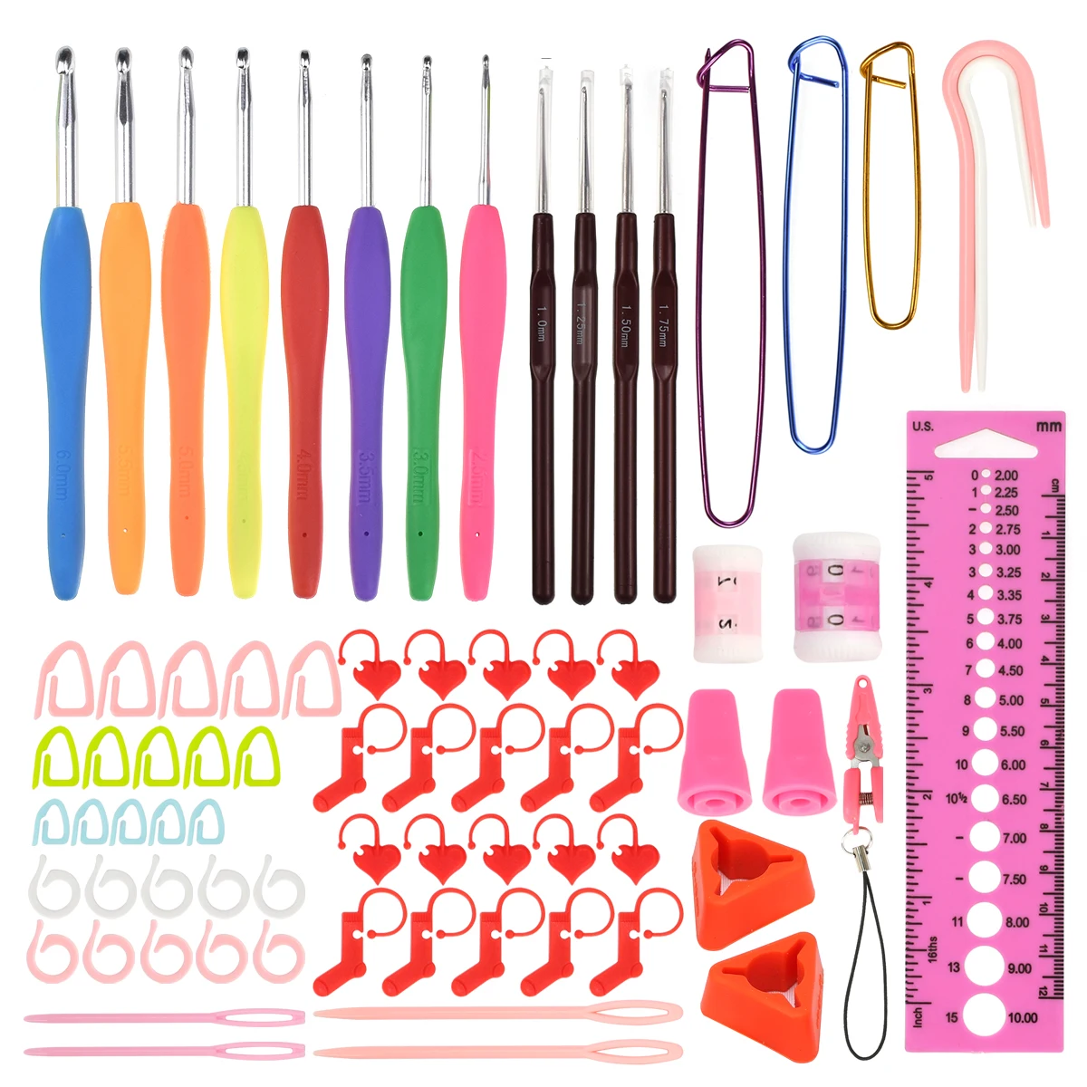Crochet Hook Set 1.0-6.0mm Knitting Needles Sewing Tools Set Knit Scissors Stitch Markers Holder Hook Accessories For Knitting
Crochet Hook Set 1.0-6.0mm Knitting Needles Sewing Tools Set Knit Scissors Stitch Markers Holder Hook Accessories For Knitting