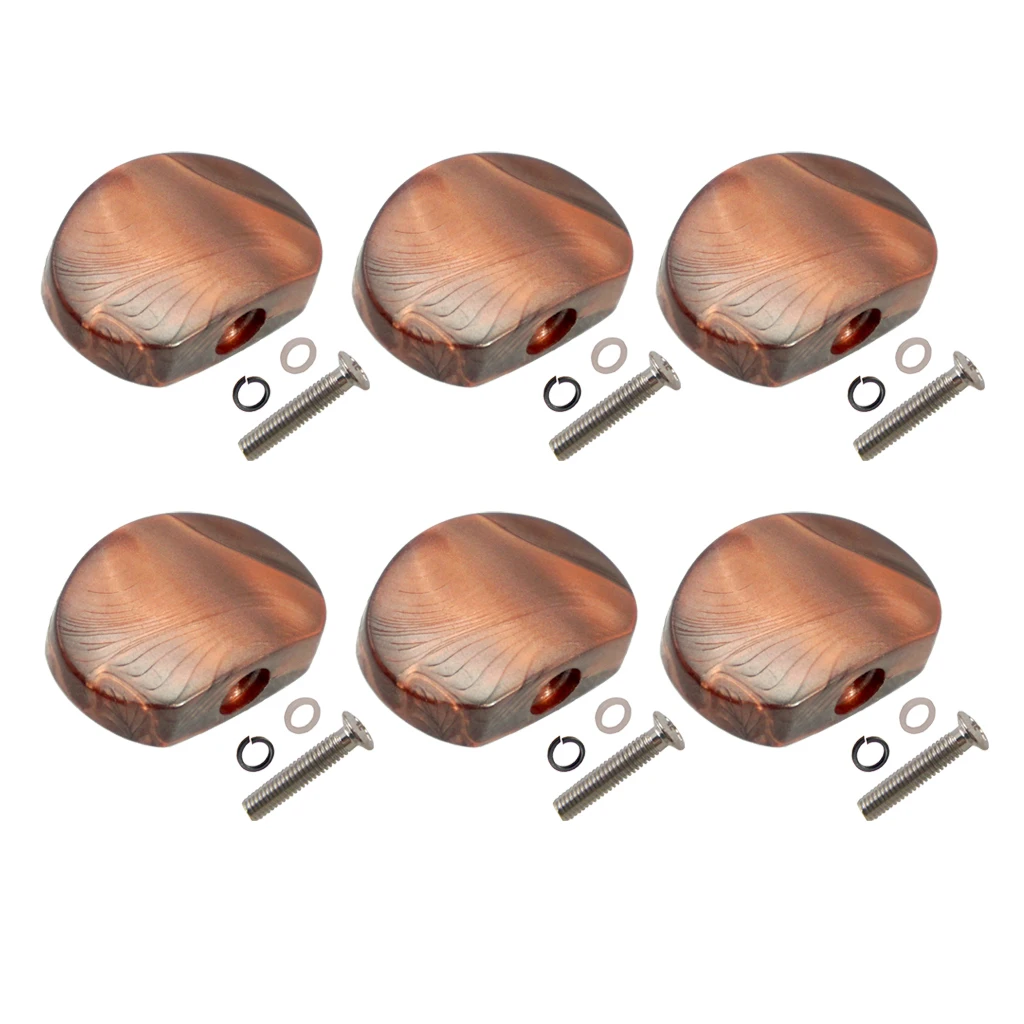 6 Pcs Semicircle Shape Electric Guitar Tuning Pegs Cap Tuners Machine Head Replacement Buttons Knobs, Coffee 6 Pcs Semicircle Shape Electric Guitar Tuning Pegs Cap Tuners Machine Head Replacement Buttons Knobs, Coffee