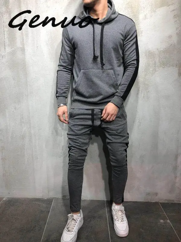 Genuo New 2 Pieces Sets Tracksuit Men New Brand Autumn Winter Hooded Sweatshirt +Drawstring Pants Male Stripe Patchwork Hoodies
Genuo New 2 Pieces Sets Tracksuit Men New Brand Autumn Winter Hooded Sweatshirt +Drawstring Pants Male Stripe Patchwork Hoodies