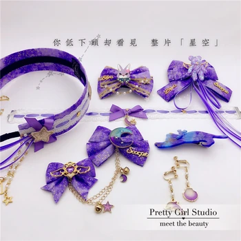Dream Purple Gradient Starry Night Lolita Cosplay Hair Accessories Kawaii Rabbit Bear Lace Bowknot Hairpin Princess Head Band
Dream Purple Gradient Starry Night Lolita Cosplay Hair Accessories Kawaii Rabbit Bear Lace Bowknot Hairpin Princess Head Band