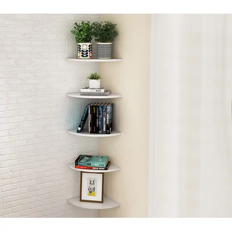 White 3 Pcs Floating Wall Corner Shelf Wall Mounted Storage Shelf