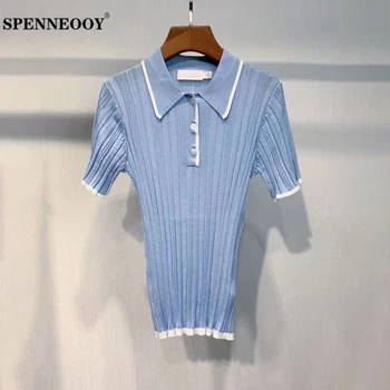 SPENNEOOY Designer Custom Runway Summer Women Blue Knitted Bodycon Tees Tops Ladies Textured Knit Short Sleeve T-shirt 2020
SPENNEOOY Designer Custom Runway Summer Women Blue Knitted Bodycon Tees Tops Ladies Textured Knit Short Sleeve T-shirt 2020