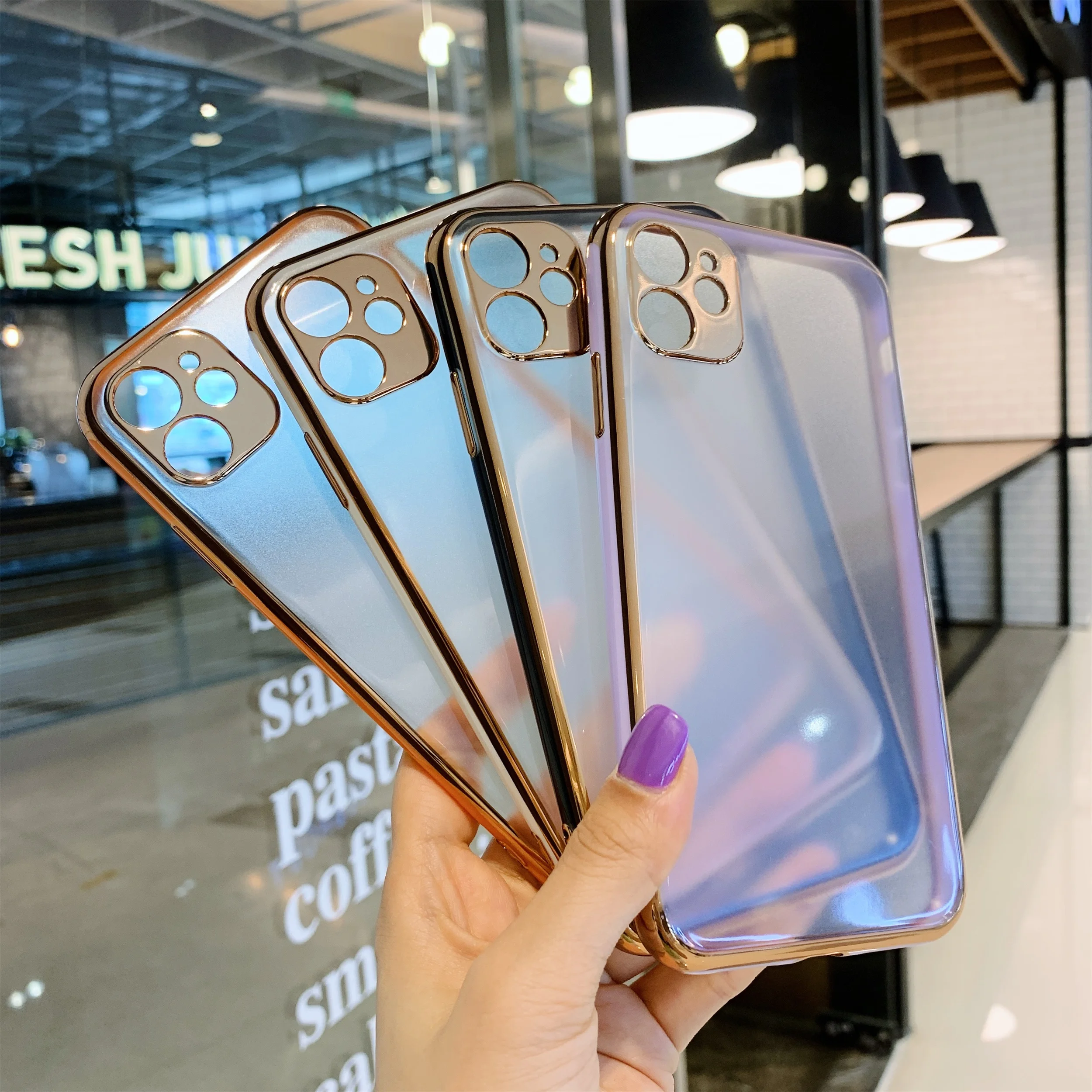 Transparent Ultra-thin phone case for iphone 8 7 6 6S Plus X Xs XSMax Xr 11 10 11ProMax High Quality Acrylic Plated Color Frame
Transparent Ultra-thin phone case for iphone 8 7 6 6S Plus X Xs XSMax Xr 11 10 11ProMax High Quality Acrylic Plated Color Frame