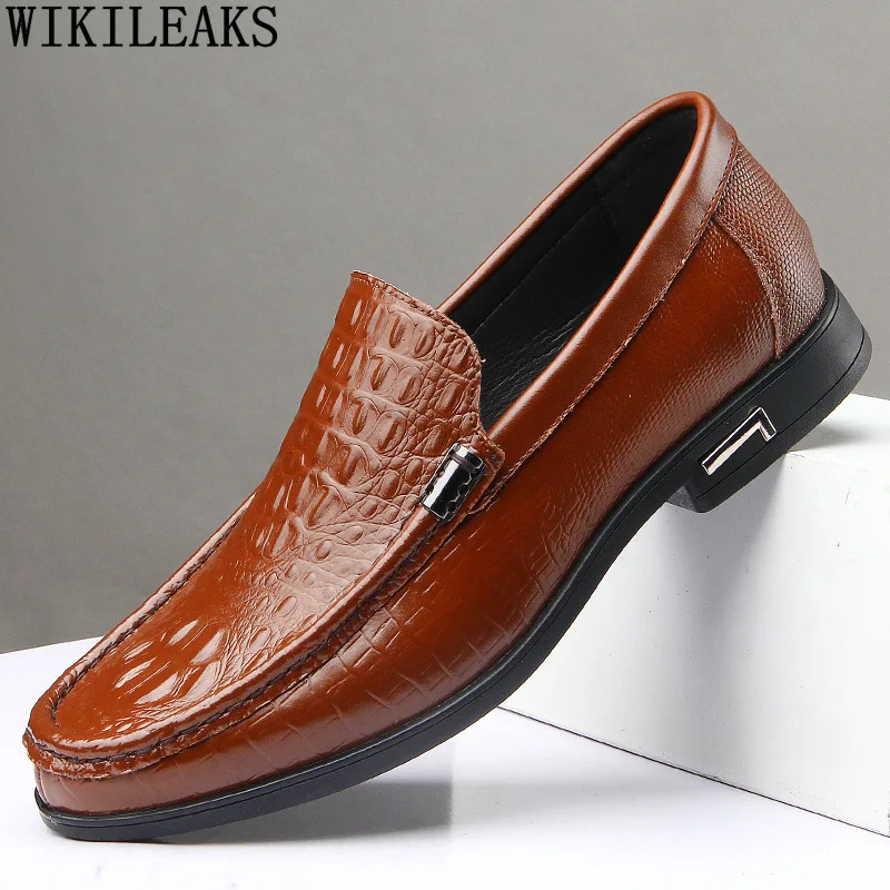 Men Dress Shoes Leather Black Loafers Crocodile Shoes for Man Brown Party Shoes for Men 2022 Chaussure Homme Luxe Marque Zapatos
Men Dress Shoes Leather Black Loafers Crocodile Shoes for Man Brown Party Shoes for Men 2022 Chaussure Homme Luxe Marque Zapatos
