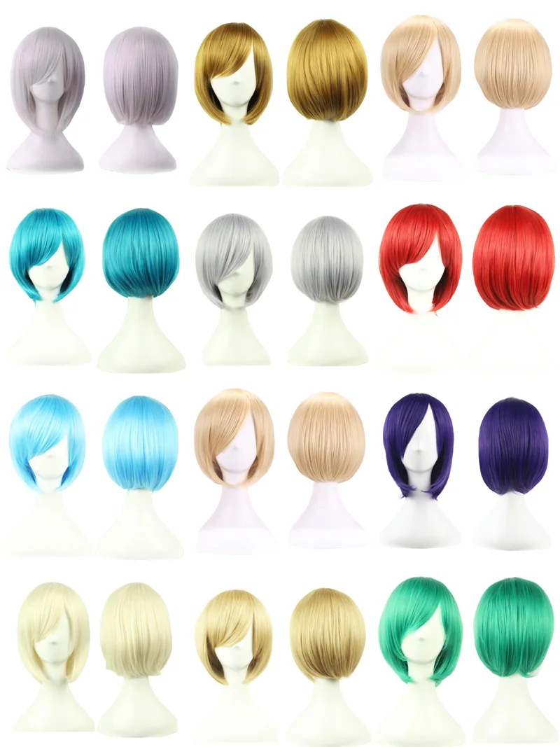 12 Colors Anime Cosplay Accessories Wigs Short Bob Synthetic Wigs With Bangs for Hair Accessories Headdress
12 Colors Anime Cosplay Accessories Wigs Short Bob Synthetic Wigs With Bangs for Hair Accessories Headdress