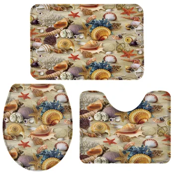 3 Pieces Bathroom Set Beach Shell Starfish Bath Set Toilet Cover Mat Pedestal Rug Non-Slip Bathroom Rug Set
3 Pieces Bathroom Set Beach Shell Starfish Bath Set Toilet Cover Mat Pedestal Rug Non-Slip Bathroom Rug Set