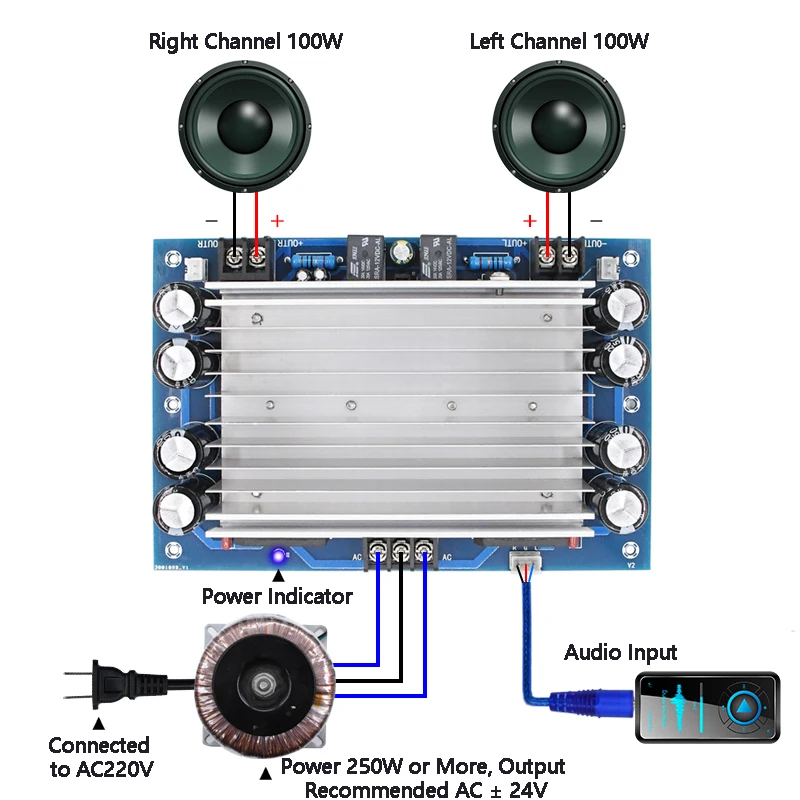 TDA7293 Amplifier Board 2*100W High Power Dual Chip Dual Channel Audio Mini Amp Class A Stereo Sound Amplifies For Home Theater
TDA7293 Amplifier Board 2*100W High Power Dual Chip Dual Channel Audio Mini Amp Class A Stereo Sound Amplifies For Home Theater