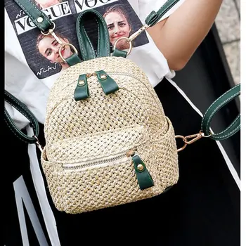 Women Lady Backpack Bag Fashional Straw Weaving Zipper Bags For Mobile Phone Money Keys Travel 
Women Lady Backpack Bag Fashional Straw Weaving Zipper Bags For Mobile Phone Money Keys Travel