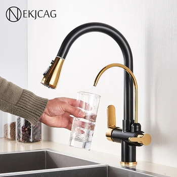 Black Gold Filter Kitchen Faucets Pure Water Rotatable Dual Spout Kitchen Faucet Dual Handles Filtered Mixer Tap For Kitchen
Black Gold Filter Kitchen Faucets Pure Water Rotatable Dual Spout Kitchen Faucet Dual Handles Filtered Mixer Tap For Kitchen