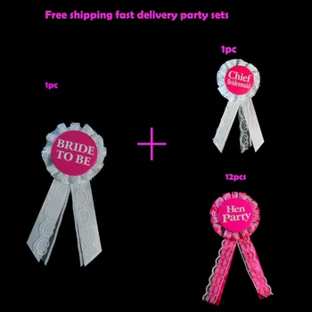 14pcs fast free shipping 5.8cm Round plastic Badge white lace ribbon brooch bride to be chief bridesmaid hen party pin new 2020
14pcs fast free shipping 5.8cm Round plastic Badge white lace ribbon brooch bride to be chief bridesmaid hen party pin new 2020