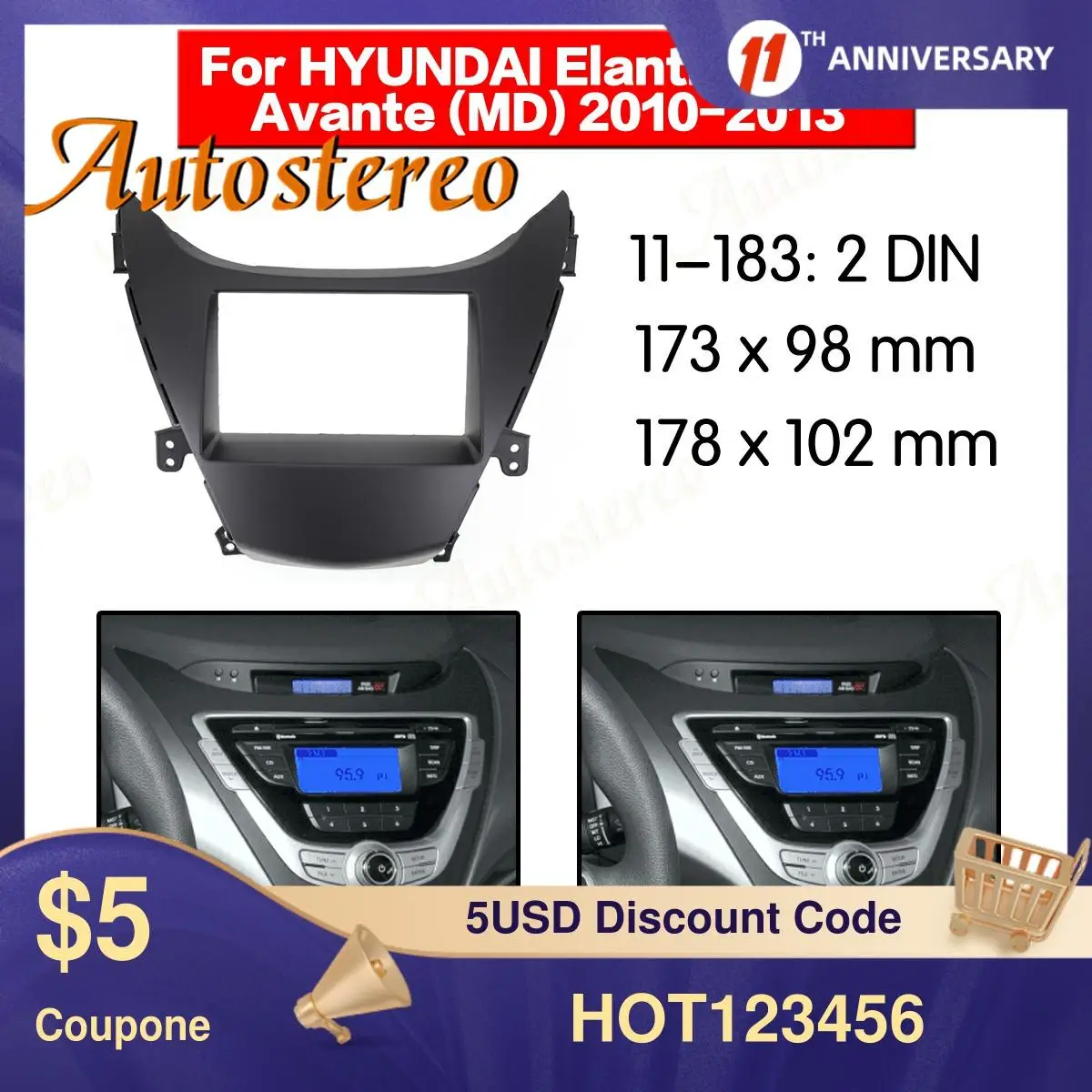 Car Dash Frame Radio Fascia for Hyundai Elantra 2010 2DIN AutoStereo Panel kit CD Trim Installation Top Car Detector
Car Dash Frame Radio Fascia for Hyundai Elantra 2010 2DIN AutoStereo Panel kit CD Trim Installation Top Car Detector