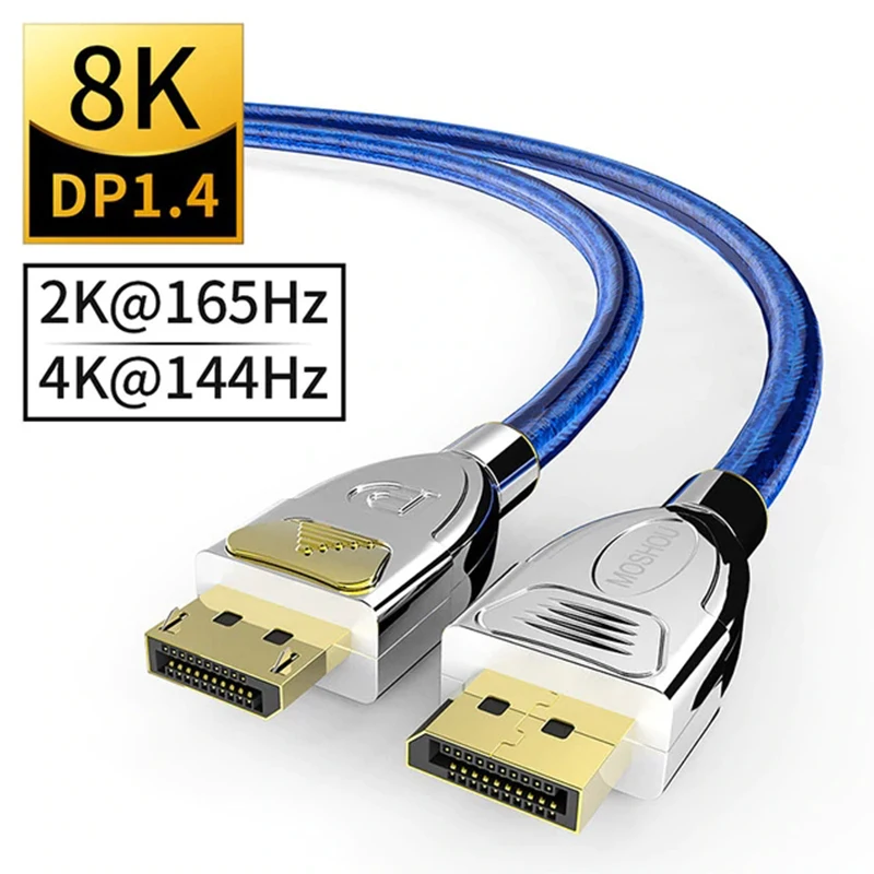 MOSHOU DP 1 4 видеокабели 8K 60 Гц 4K 144 с HDR DSC 32 Gpbs бит усилитель|Кабели VGA| |