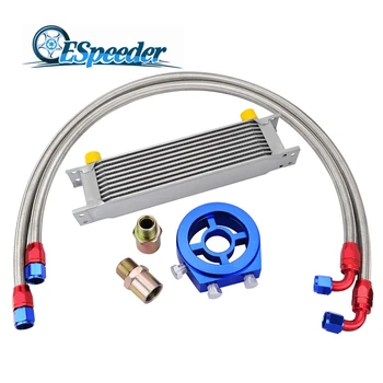 ESPEEDER 10 Row AN10 Universal Engine Transmission Oil Cooler+Filter Relocation Kit+Swivel Hose End Fitting Hose Line Kits
ESPEEDER 10 Row AN10 Universal Engine Transmission Oil Cooler+Filter Relocation Kit+Swivel Hose End Fitting Hose Line Kits