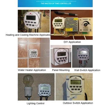 Digital Timer Switch 7 Days Weekly Programmable Time Relay Control Programmer
Digital Timer Switch 7 Days Weekly Programmable Time Relay Control Programmer