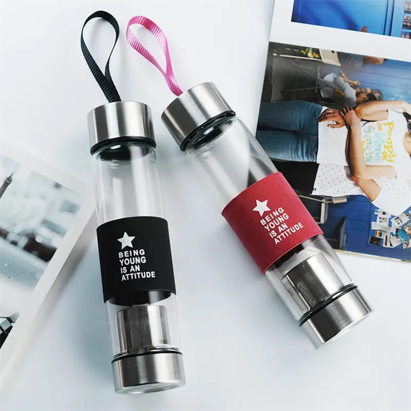 450ml Water Bottle with Tea Strainer Carry Loop Outdoor Travel Sport Drink Protein Shaker Portable Large Capacity Drinkware
450ml Water Bottle with Tea Strainer Carry Loop Outdoor Travel Sport Drink Protein Shaker Portable Large Capacity Drinkware