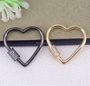 5pcs Metal Copper Heart Shape Micro Pave CZ Screw Clasps For Making Jewelry
5pcs Metal Copper Heart Shape Micro Pave CZ Screw Clasps For Making Jewelry