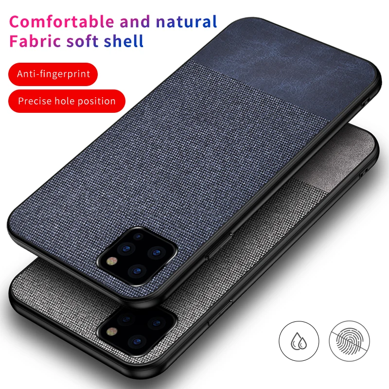 For Apple iphone 11 Case Soft silicone edge + Cloth texture Skin protective Back Cover Case for iPhone 11 Pro Max iphone11 11Pro
For Apple iphone 11 Case Soft silicone edge + Cloth texture Skin protective Back Cover Case for iPhone 11 Pro Max iphone11 11Pro