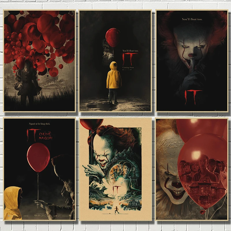 2017 фильм ужасов Стивен Кинг это клоун Palloncino Rosso крафт бумага постер украшение